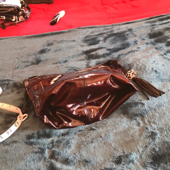 Dark bing cherry red patent Brighton handbag - Picture 8 of 9